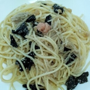 えのき明太子のりのパスタ